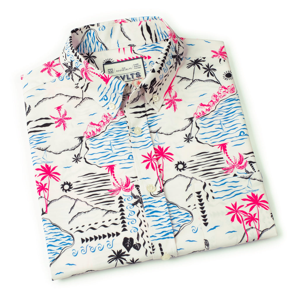 RSVLTS Soleil Beach (Day) KUNUFLEX Short Sleeve Shirt in Multicolor — detail 12