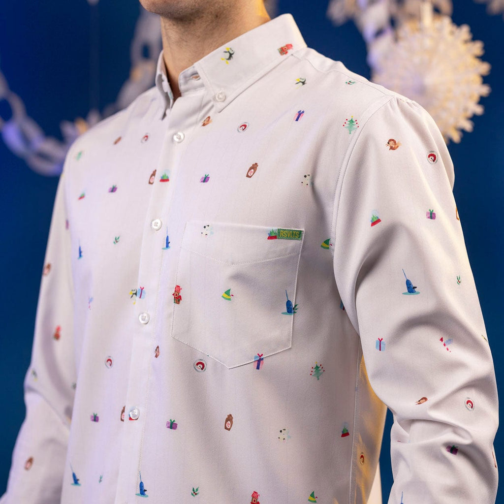 RSVLTS Buddy’s Favorite Things Long Sleeve Shirt in White — detail 4