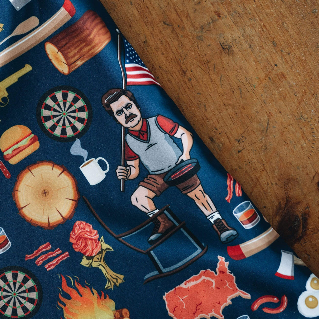 RSVLTS Ron Swanson's Shirt of Greatness KUNUFLEX Short Sleeve Shirt in Blue — detail 8