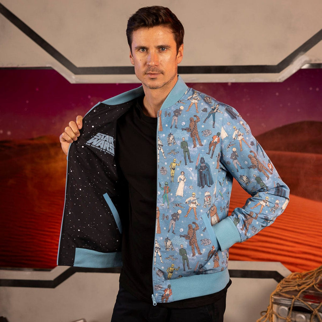 RSVLTS Retro ‘77 Reversible Bomber Jacket in Black — detail 6