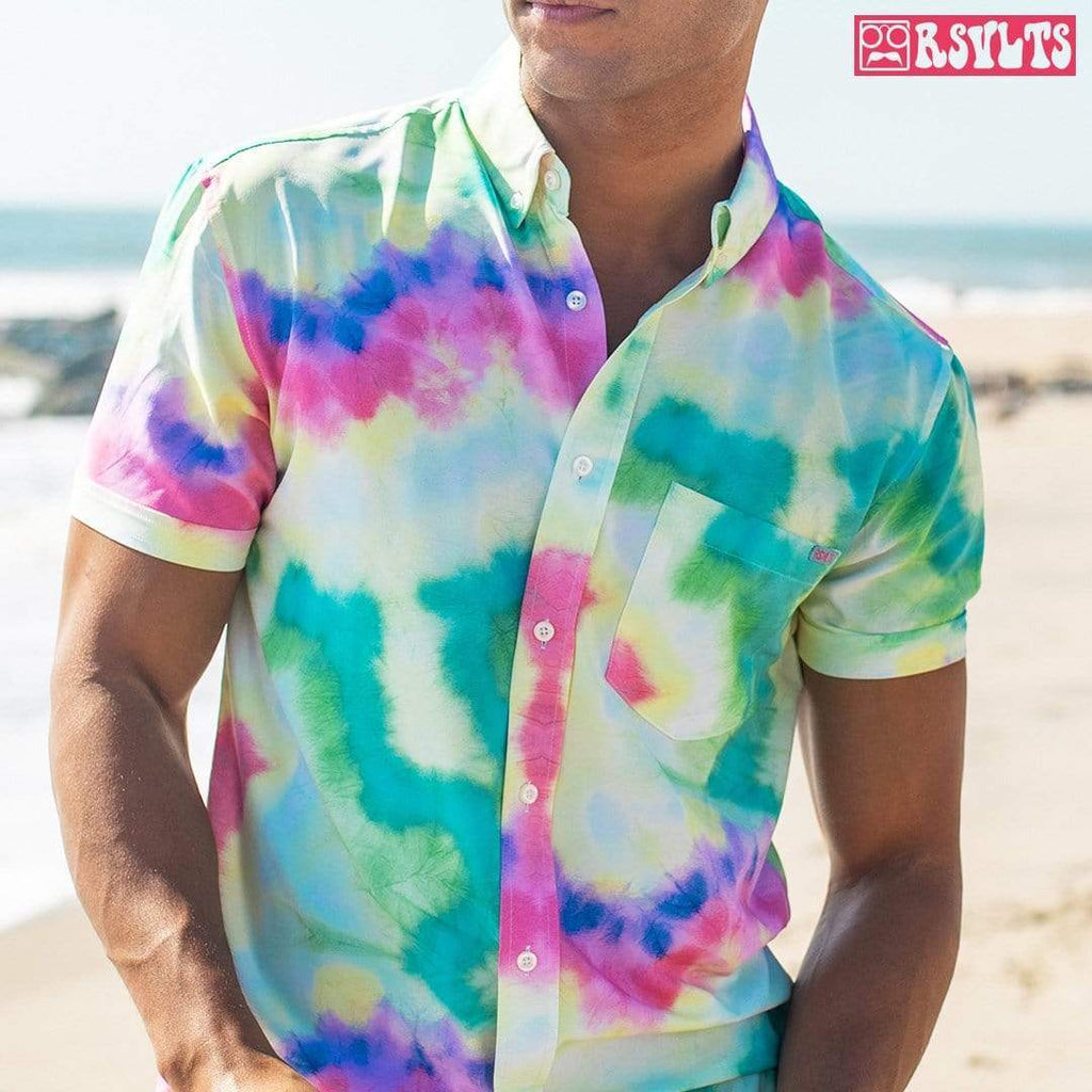 RSVLTS Sunburst Afternoon KUNUFLEX Short Sleeve Shirt in Multicolor — detail 4