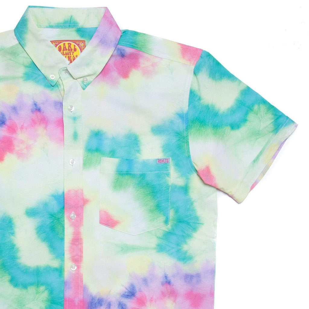 RSVLTS Sunburst Afternoon KUNUFLEX Short Sleeve Shirt in Multicolor — front view