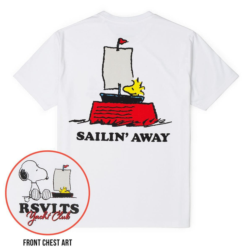 RSVLTS Sailin' Away Crewneck Tee in White — front view
