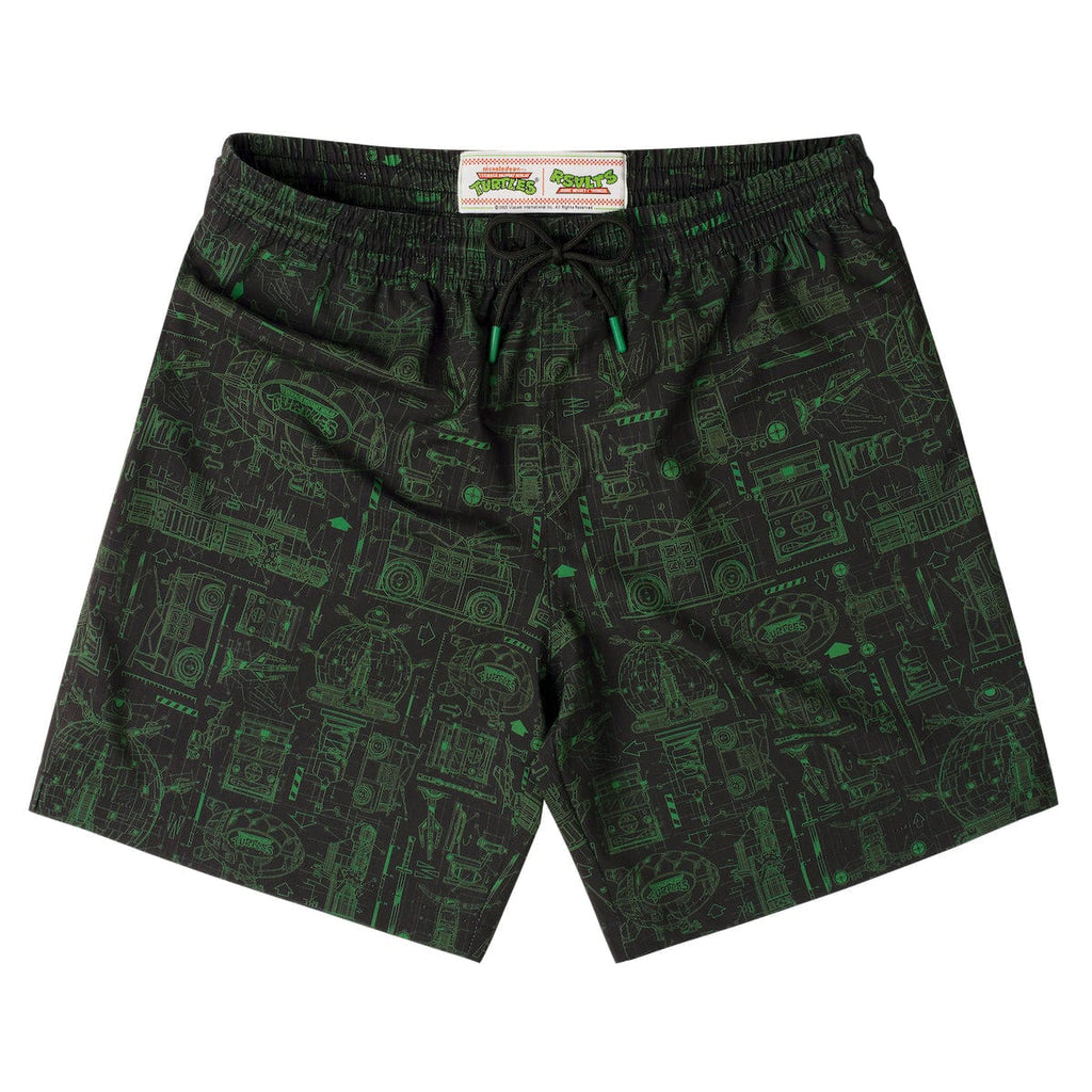 RSVLTS Greenprints Hybrid Shorts in Black — front view