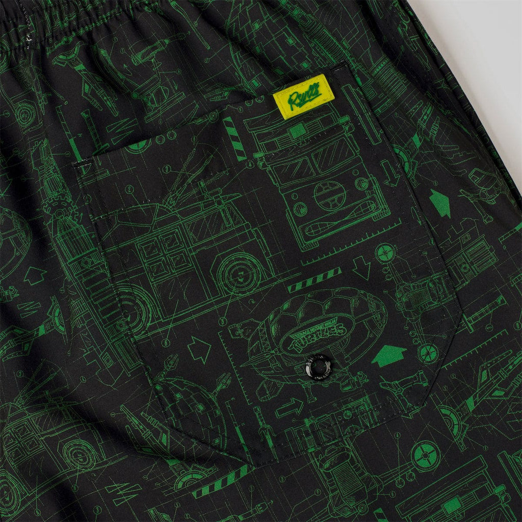 RSVLTS Greenprints Hybrid Shorts in Black — detail 4