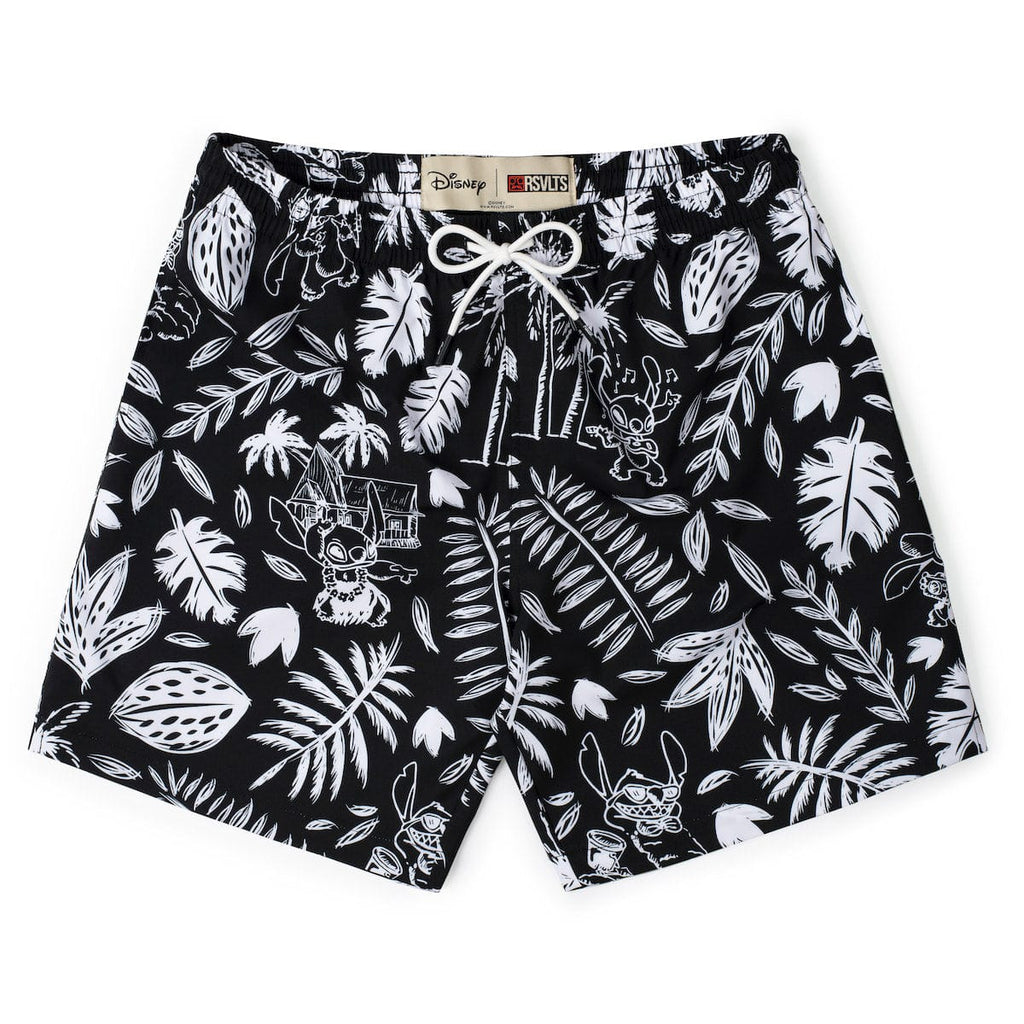 RSVLTS Hawaiian Hijinks Hybrid Shorts in Black — front view