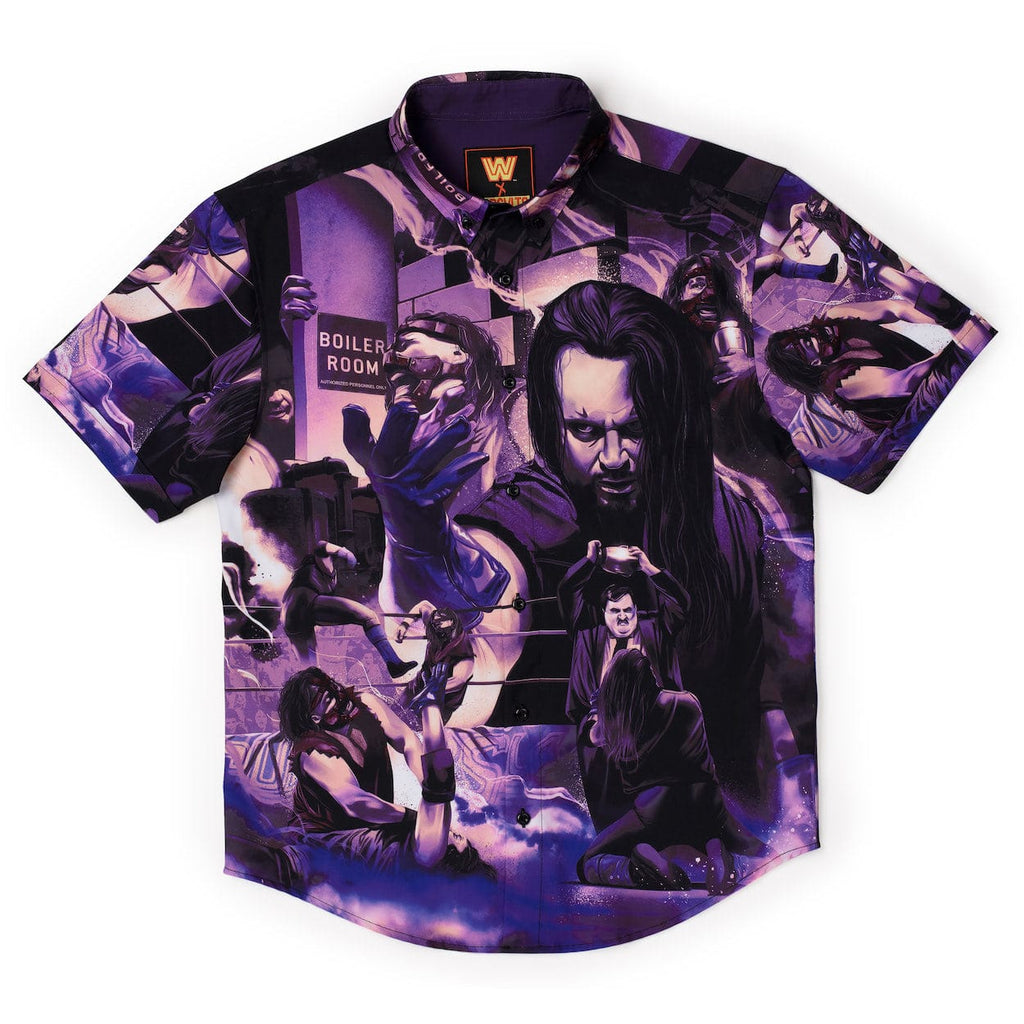 RSVLTS Boiler Room Brawl KUNUFLEX Short Sleeve Shirt in Purple — detail 3