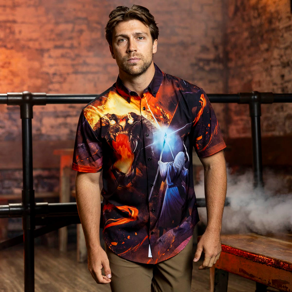 RSVLTS You Shall Not Pass KUNUFLEX Short Sleeve Shirt in Blue — detail 3