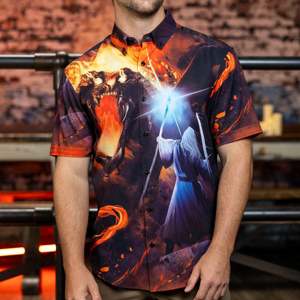 RSVLTS You Shall Not Pass KUNUFLEX Short Sleeve Shirt in Blue — detail 5