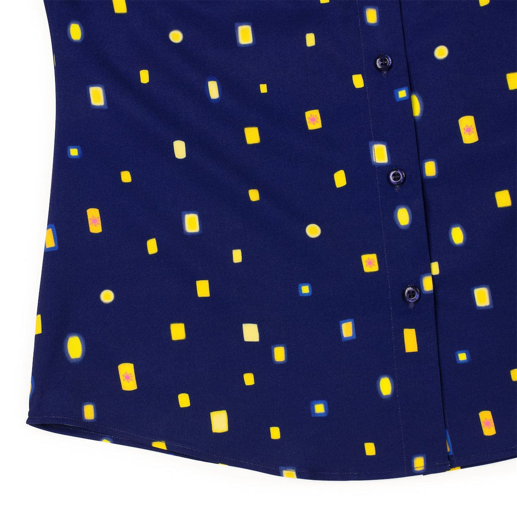 RSVLTS Lanterns Women's KUNUFLEX Short Sleeve Shirt in Blue — detail 4