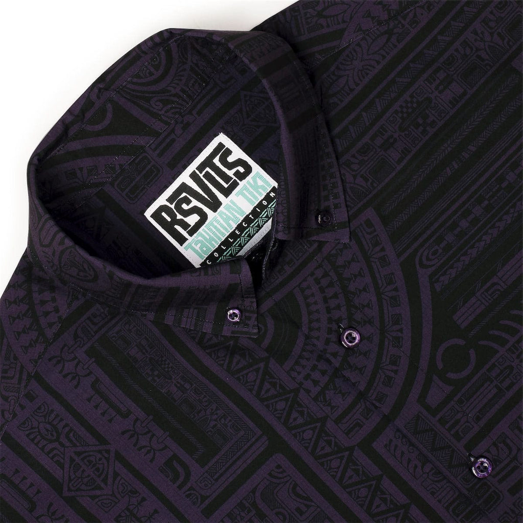 RSVLTS Taerea Tatau KUNUFLEX Short Sleeve Shirt in Black — detail 8