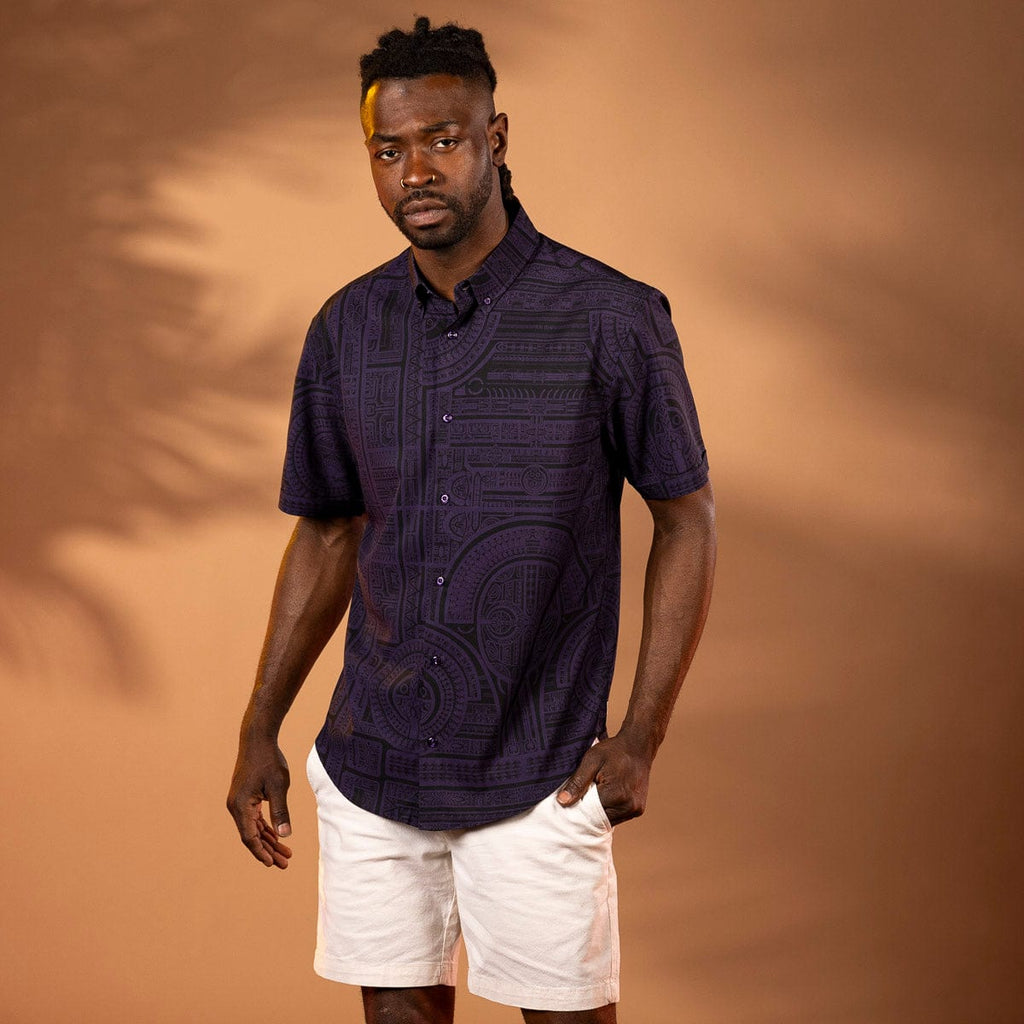 RSVLTS Taerea Tatau KUNUFLEX Short Sleeve Shirt in Black — detail 5