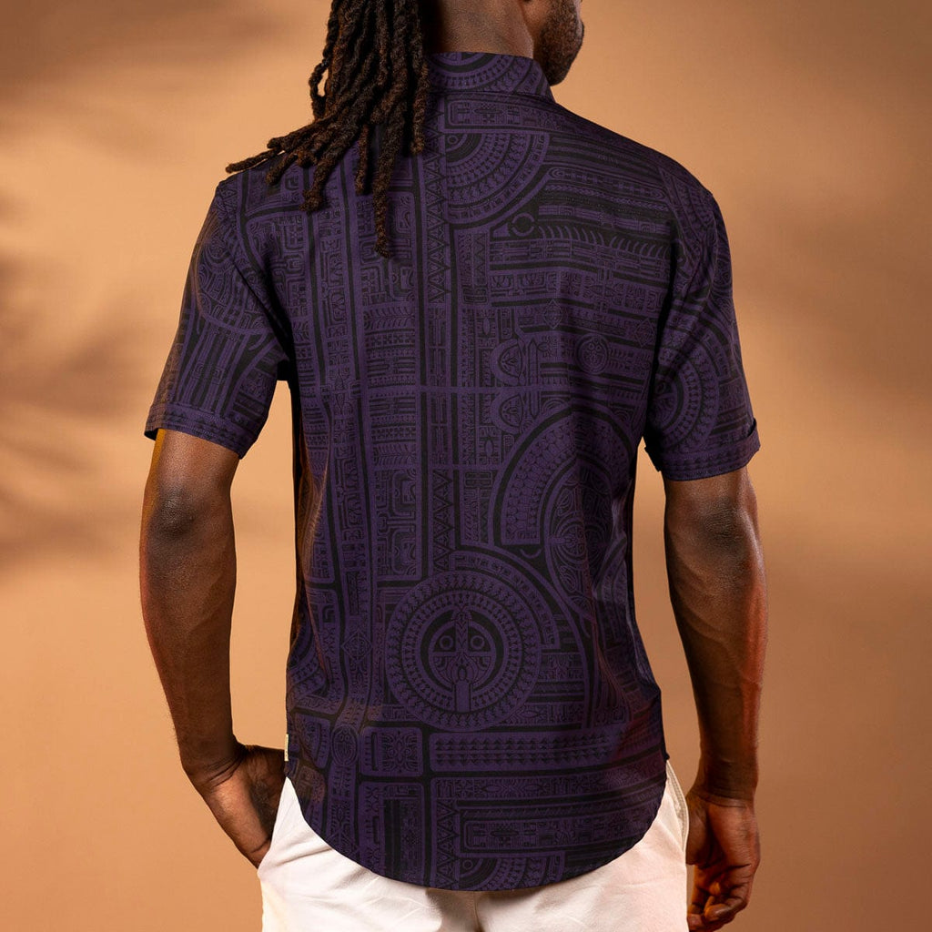 RSVLTS Taerea Tatau KUNUFLEX Short Sleeve Shirt in Black — detail 7