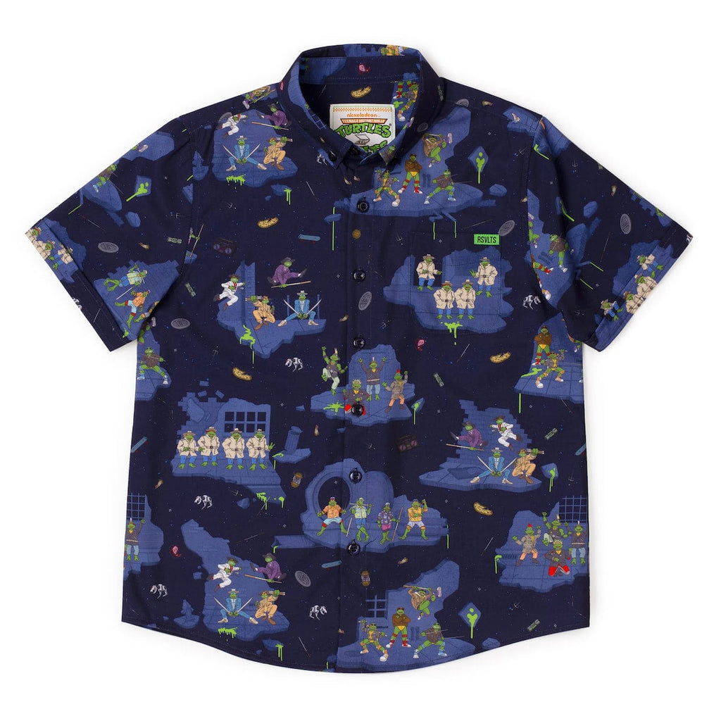 RSVLTS IncogNinja Youth KUNUFLEX Short Sleeve Shirt in Blue — front view