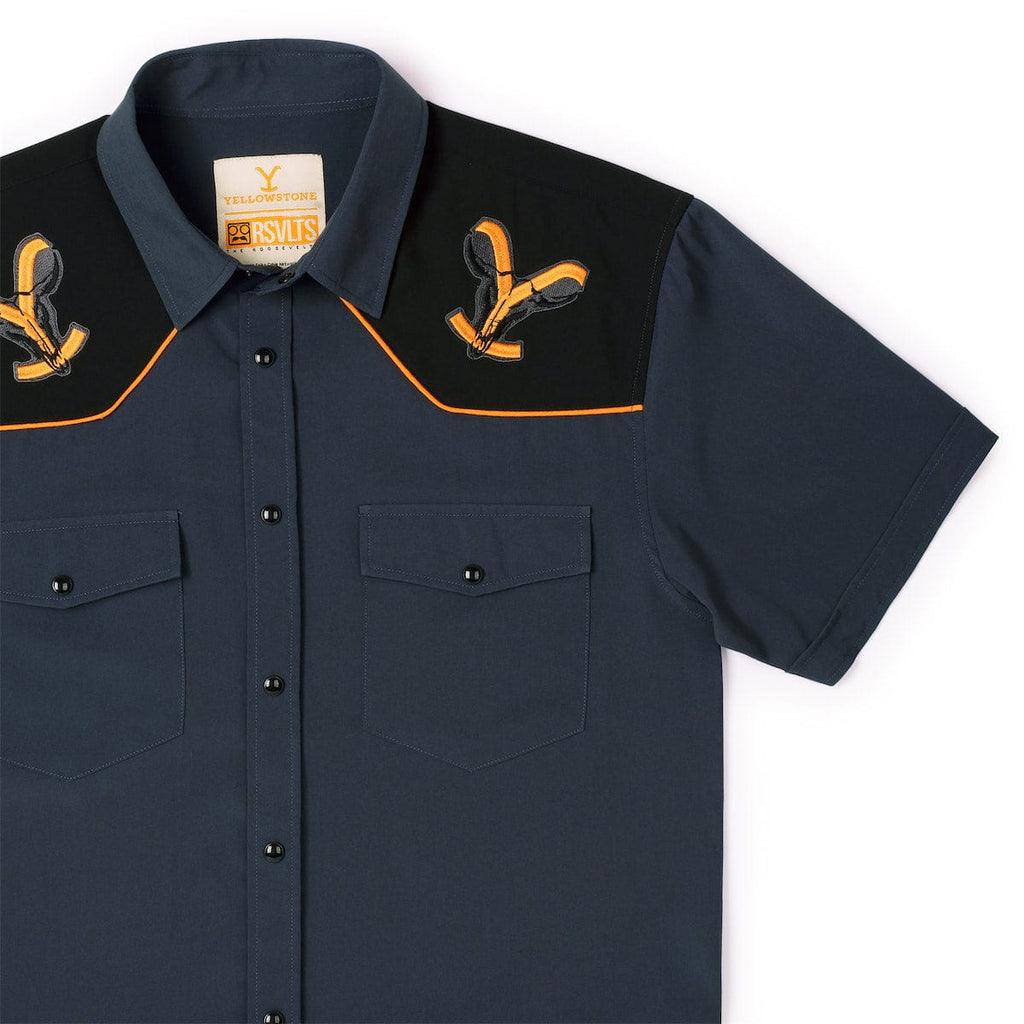 RSVLTS EST. 1886 Roper Short Sleeve Shirt in Black — detail 7