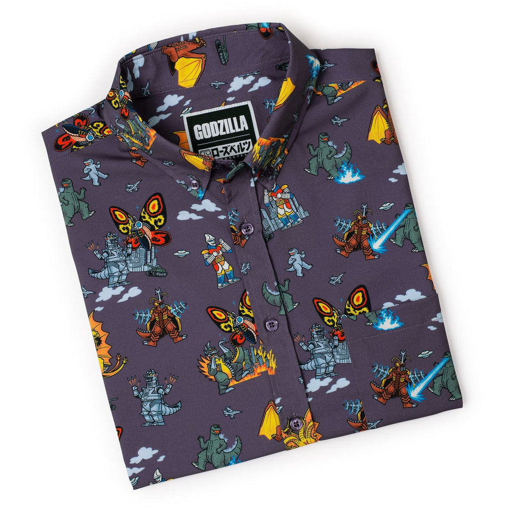 RSVLTS Kaiju Chaos KUNUFLEX Short Sleeve Shirt in Purple — detail 8