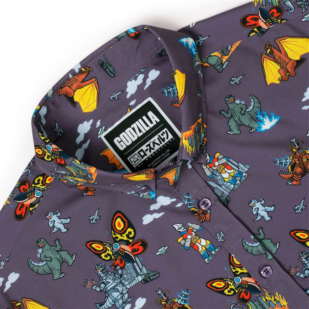 RSVLTS Kaiju Chaos KUNUFLEX Short Sleeve Shirt in Purple — detail 5