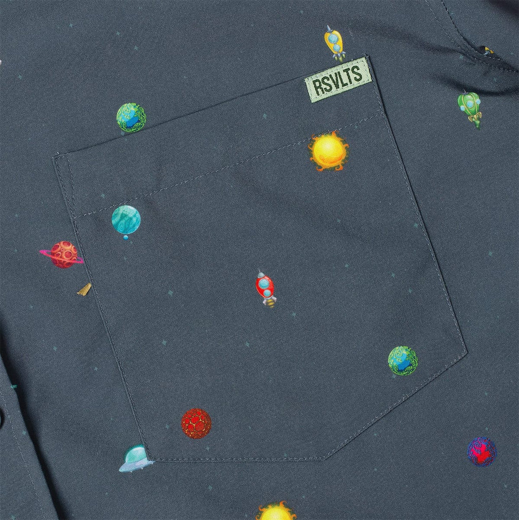 RSVLTS Intergalactic Planetarium KUNUFLEX Short Sleeve Shirt in Blue — detail 2