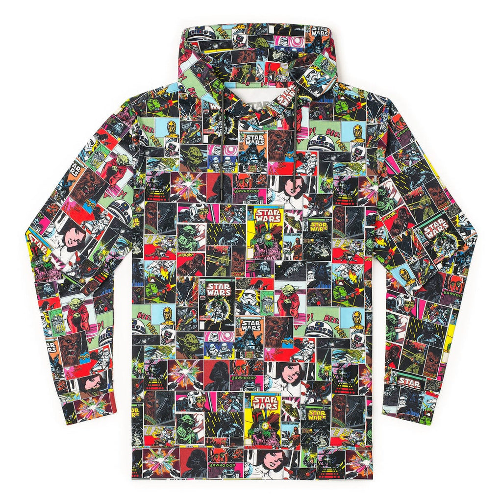 RSVLTS Comic to the Dark Side Performance Hoodie in Multicolor — front view