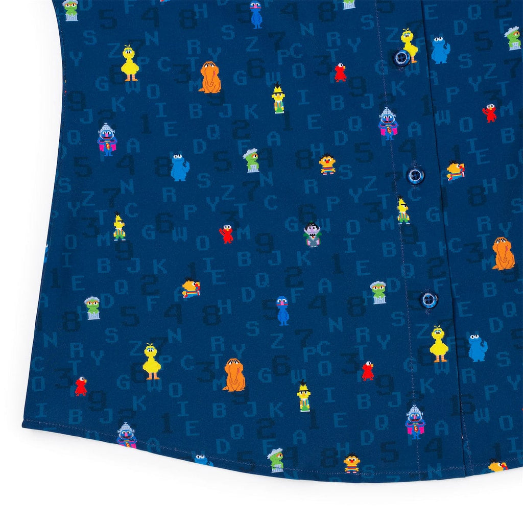 RSVLTS 8-Bit Buddies Women's KUNUFLEX Short Sleeve Shirt in Blue — detail 10