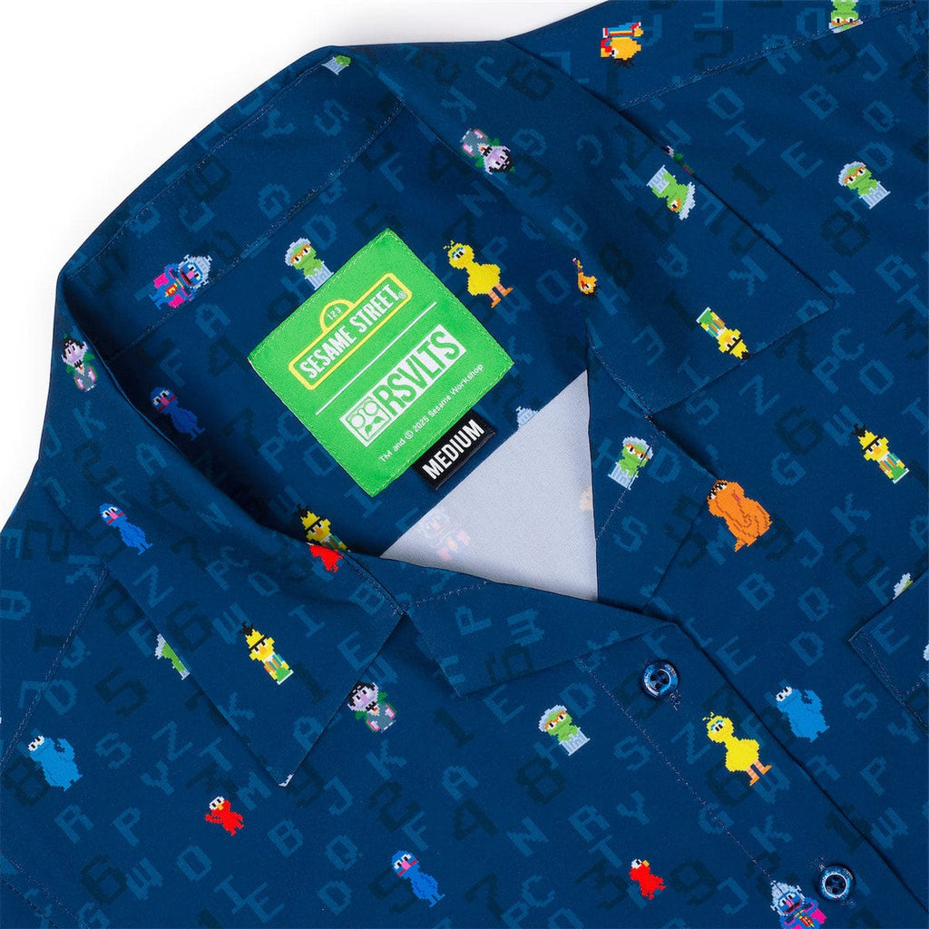 RSVLTS 8-Bit Buddies Women's KUNUFLEX Short Sleeve Shirt in Blue — detail 9
