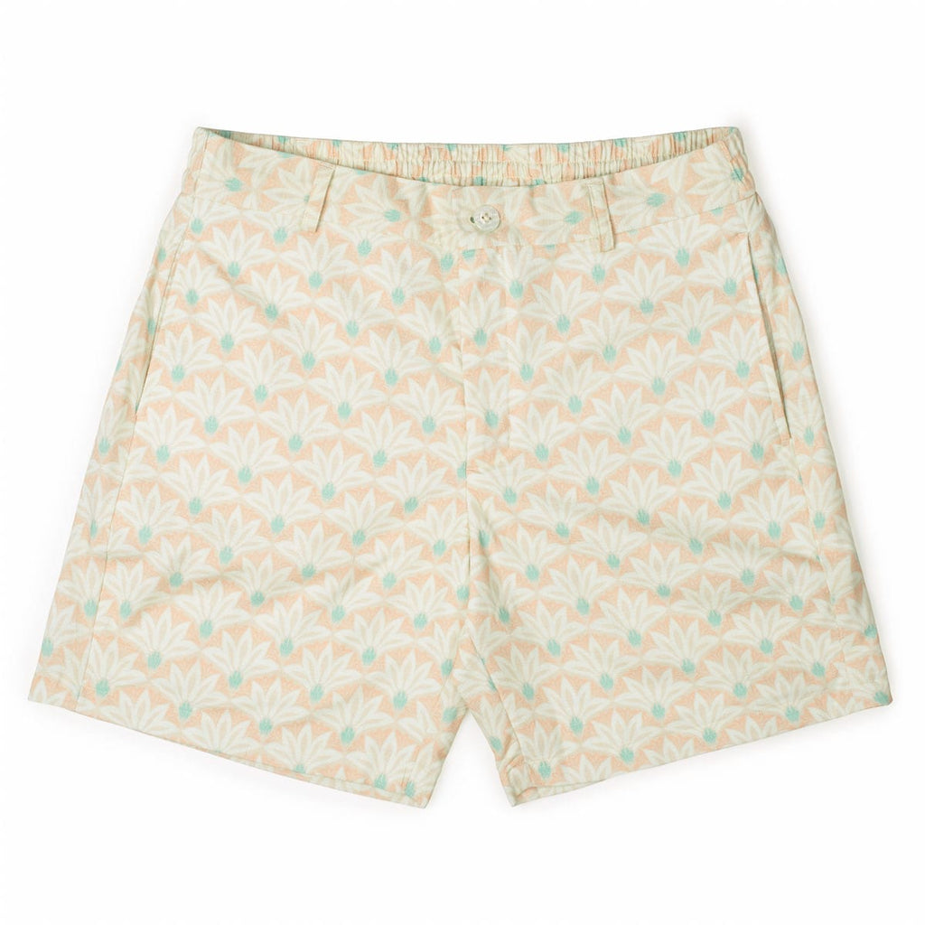 RSVLTS Terragave Bamboo Resort Shorts in Neutral — front view