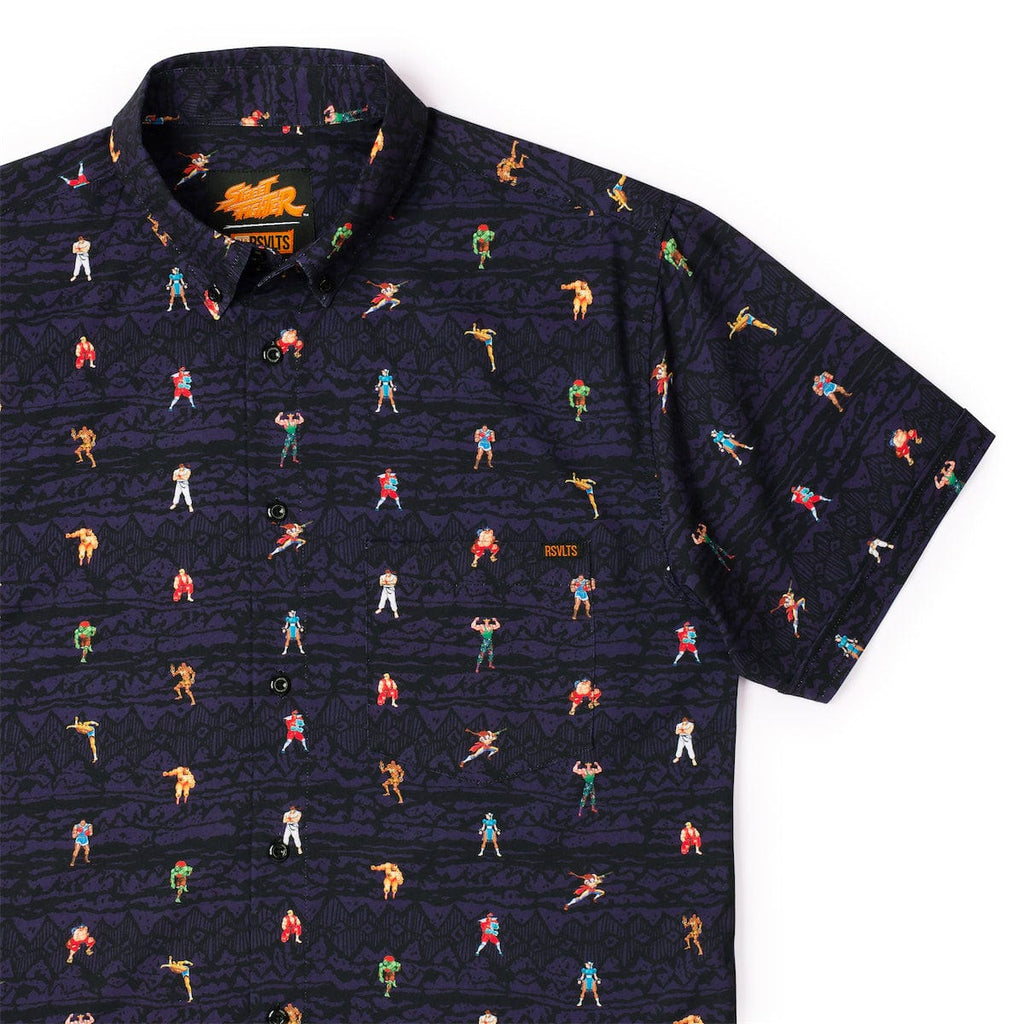 RSVLTS World Warriors KUNUFLEX Short Sleeve Shirt in Black — front view