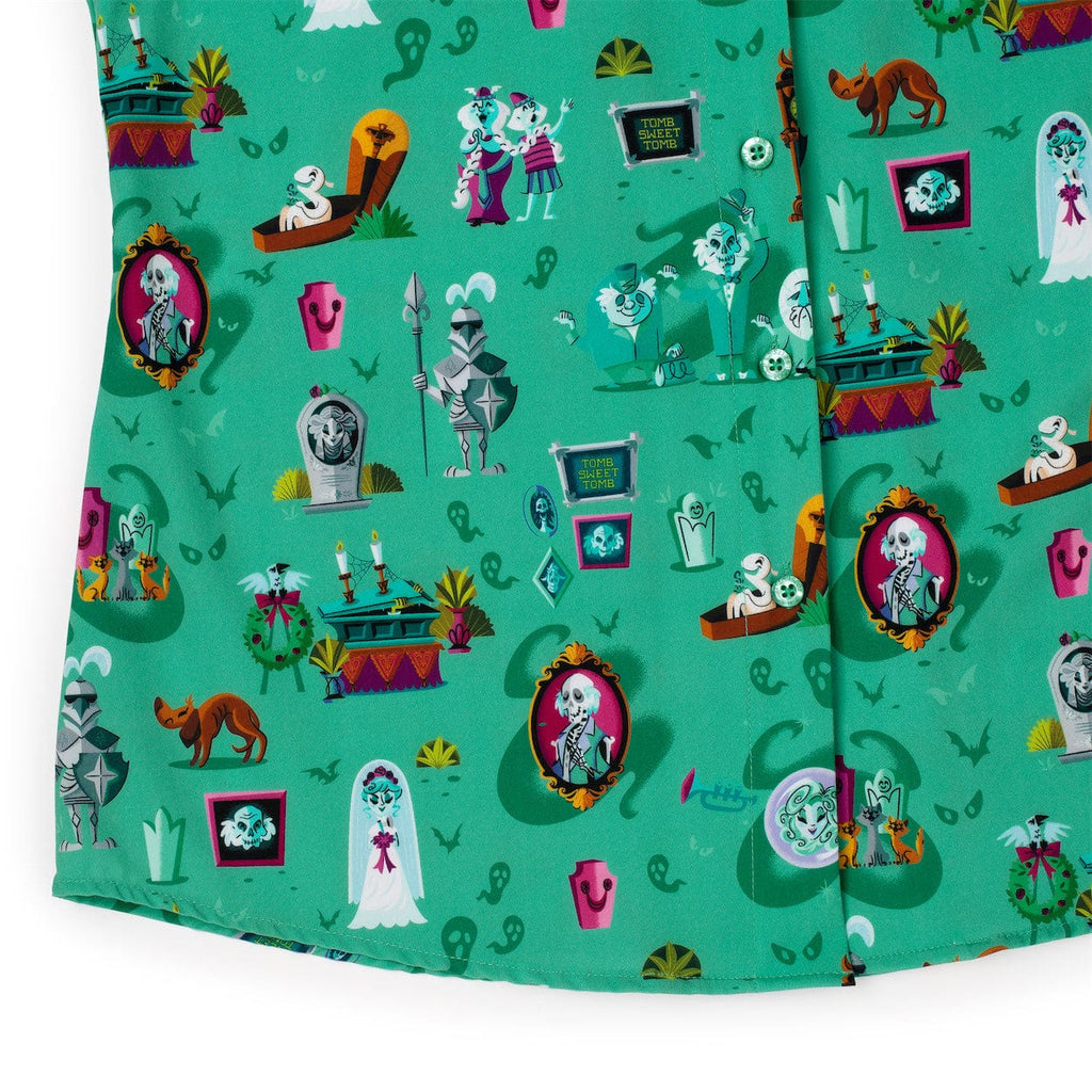 RSVLTS After-Life of the Party Women's KUNUFLEX Short Sleeve Shirt in Green — detail 7