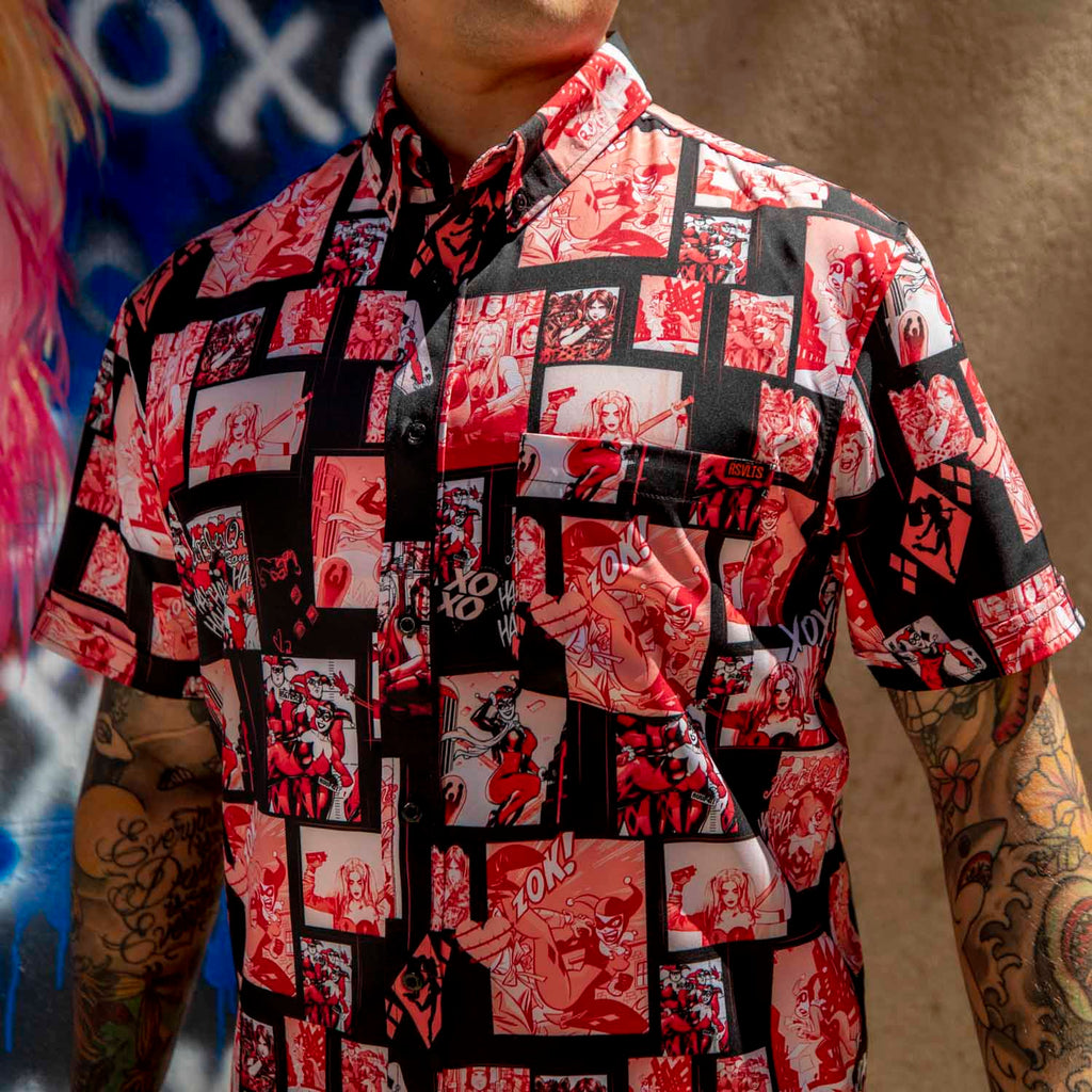 RSVLTS XOXO KUNUFLEX Short Sleeve Shirt in Black — detail 3