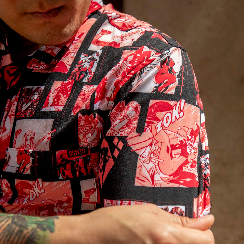 RSVLTS XOXO KUNUFLEX Short Sleeve Shirt in Black — detail 5