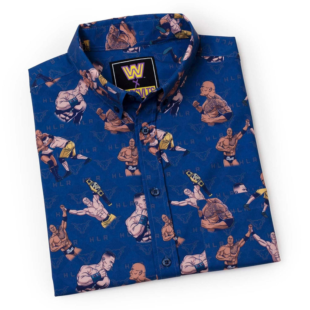 RSVLTS Changing of the Guard KUNUFLEX Short Sleeve Shirt in Blue — detail 9