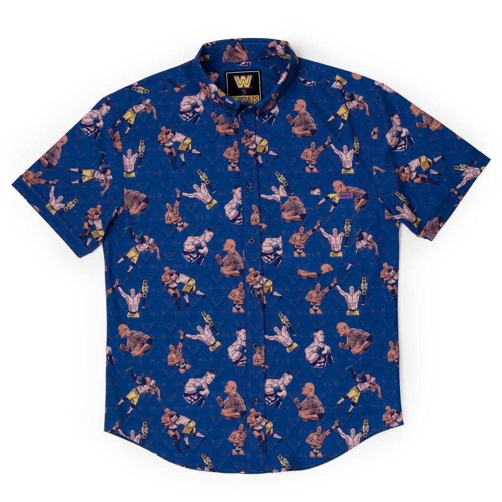 RSVLTS Changing of the Guard KUNUFLEX Short Sleeve Shirt in Blue — detail 5