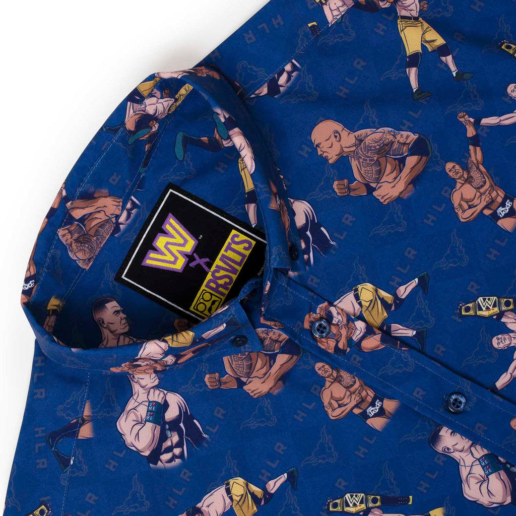 RSVLTS Changing of the Guard KUNUFLEX Short Sleeve Shirt in Blue — detail 7