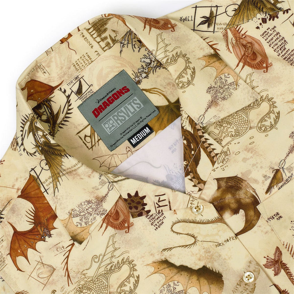 RSVLTS Book of Dragons Women's KUNUFLEX Short Sleeve Shirt in Brown — detail 10