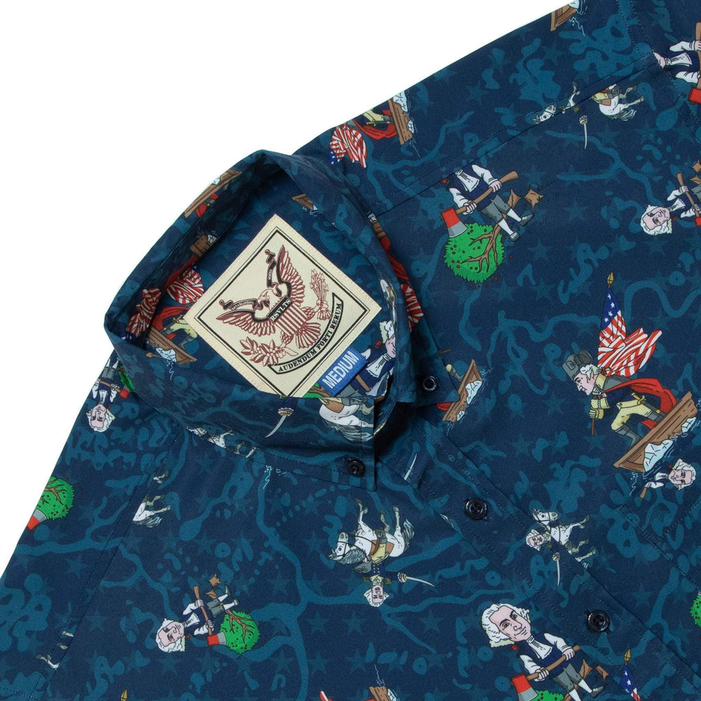 RSVLTS The Forefather KUNUFLEX Short Sleeve Shirt in Blue — detail 3