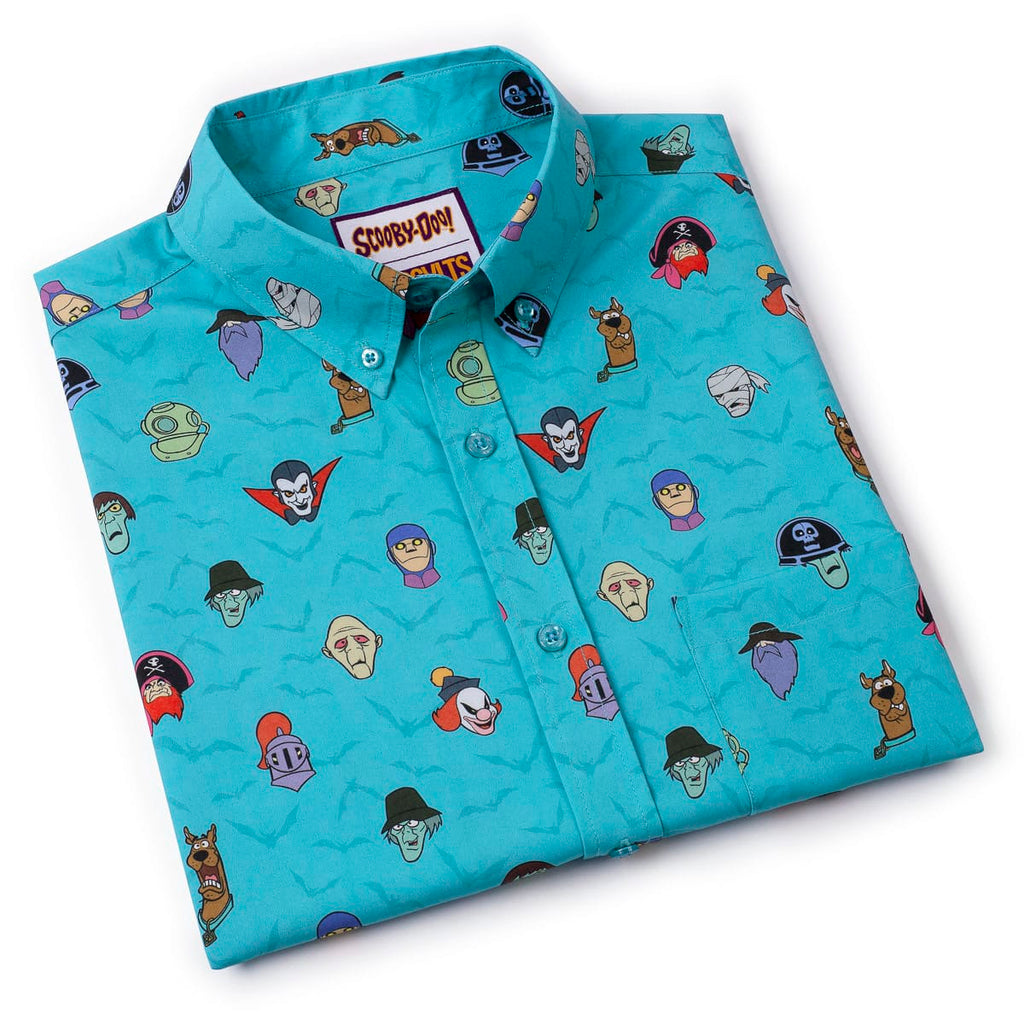 RSVLTS Haunting Heads KUNUFLEX Short Sleeve Shirt in Blue — detail 11