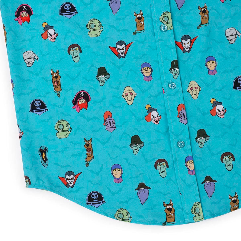 RSVLTS Haunting Heads KUNUFLEX Short Sleeve Shirt in Blue — detail 10