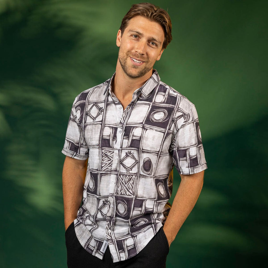 RSVLTS How Ya Doin' Bamboo Short Sleeve Shirt in Black — detail 5