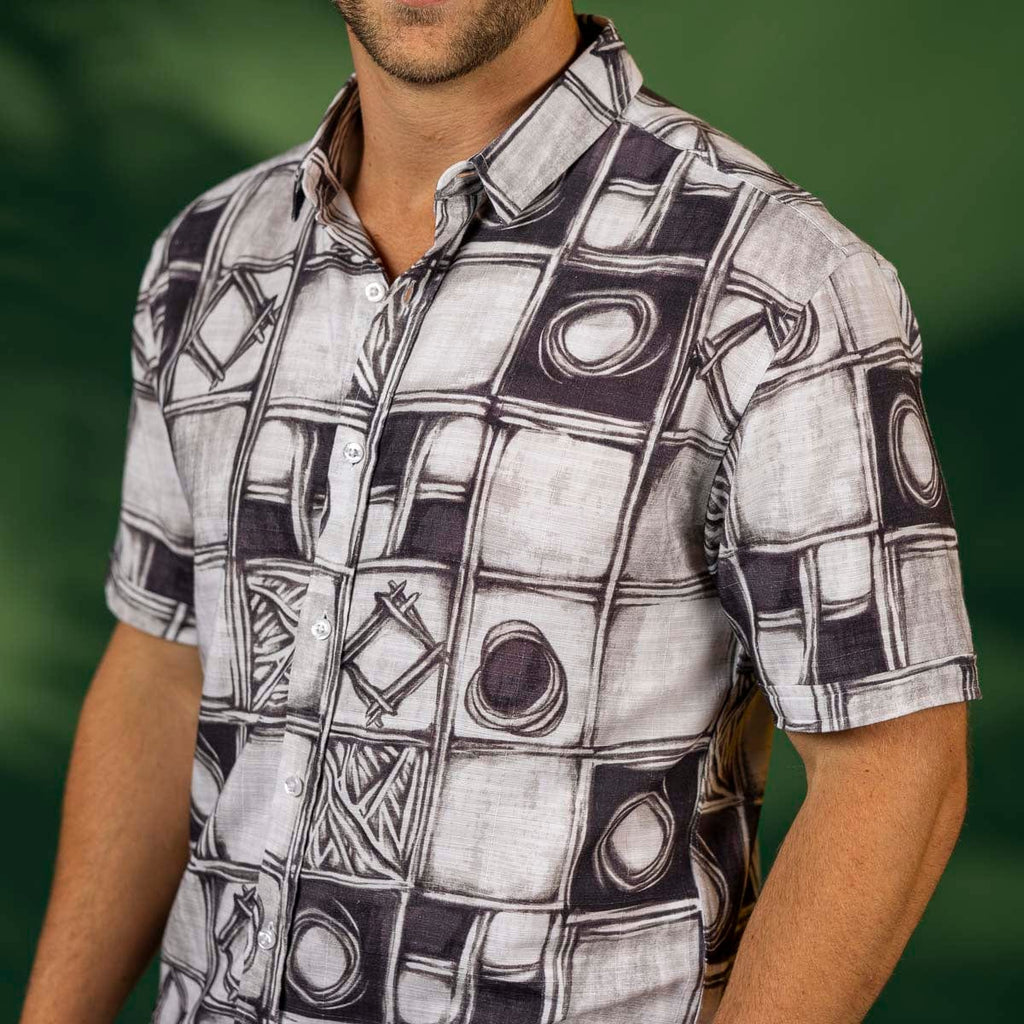 RSVLTS How Ya Doin' Bamboo Short Sleeve Shirt in Black — front view
