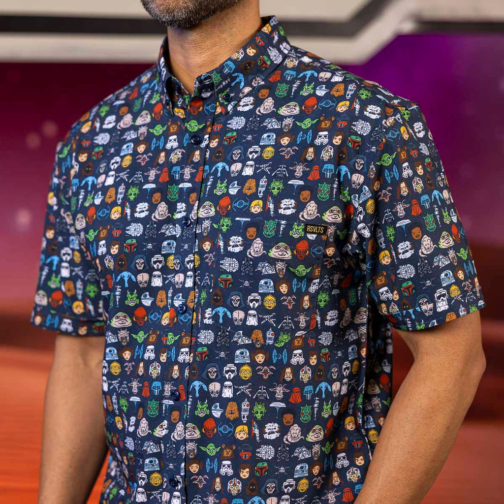 RSVLTS Cartoon Cosmos KUNUFLEX Short Sleeve Shirt in Multicolor — detail 7