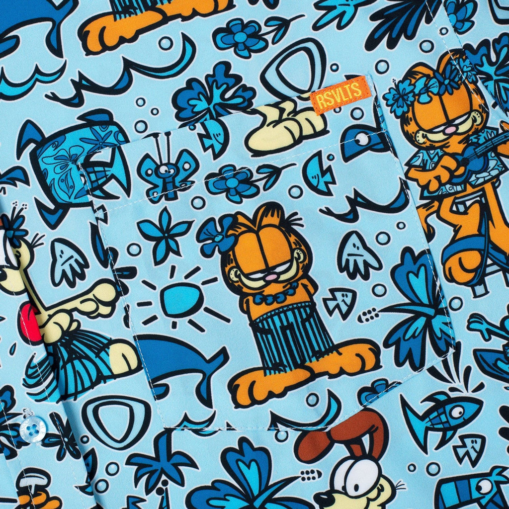 RSVLTS Island Wilin KUNUFLEX Short Sleeve Shirt in Blue — detail 2
