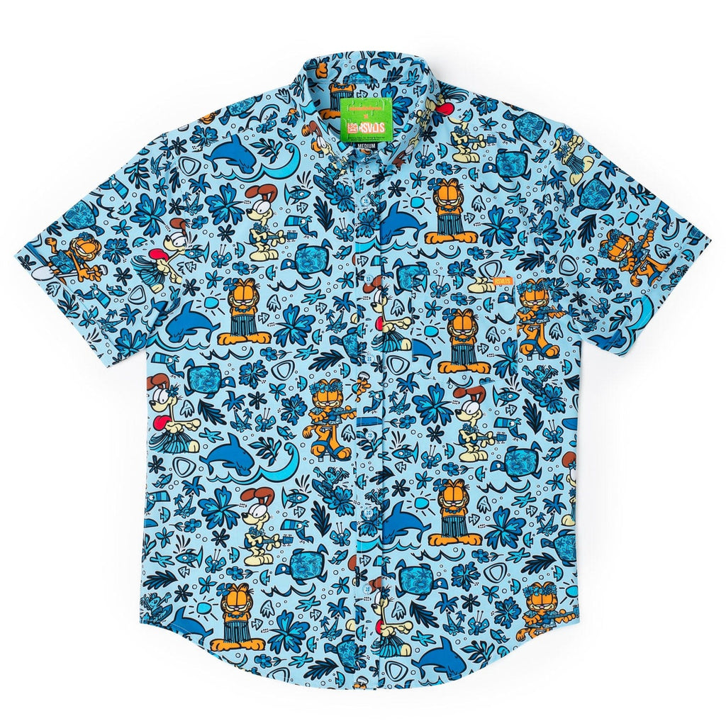 RSVLTS Island Wilin KUNUFLEX Short Sleeve Shirt in Blue — detail 3