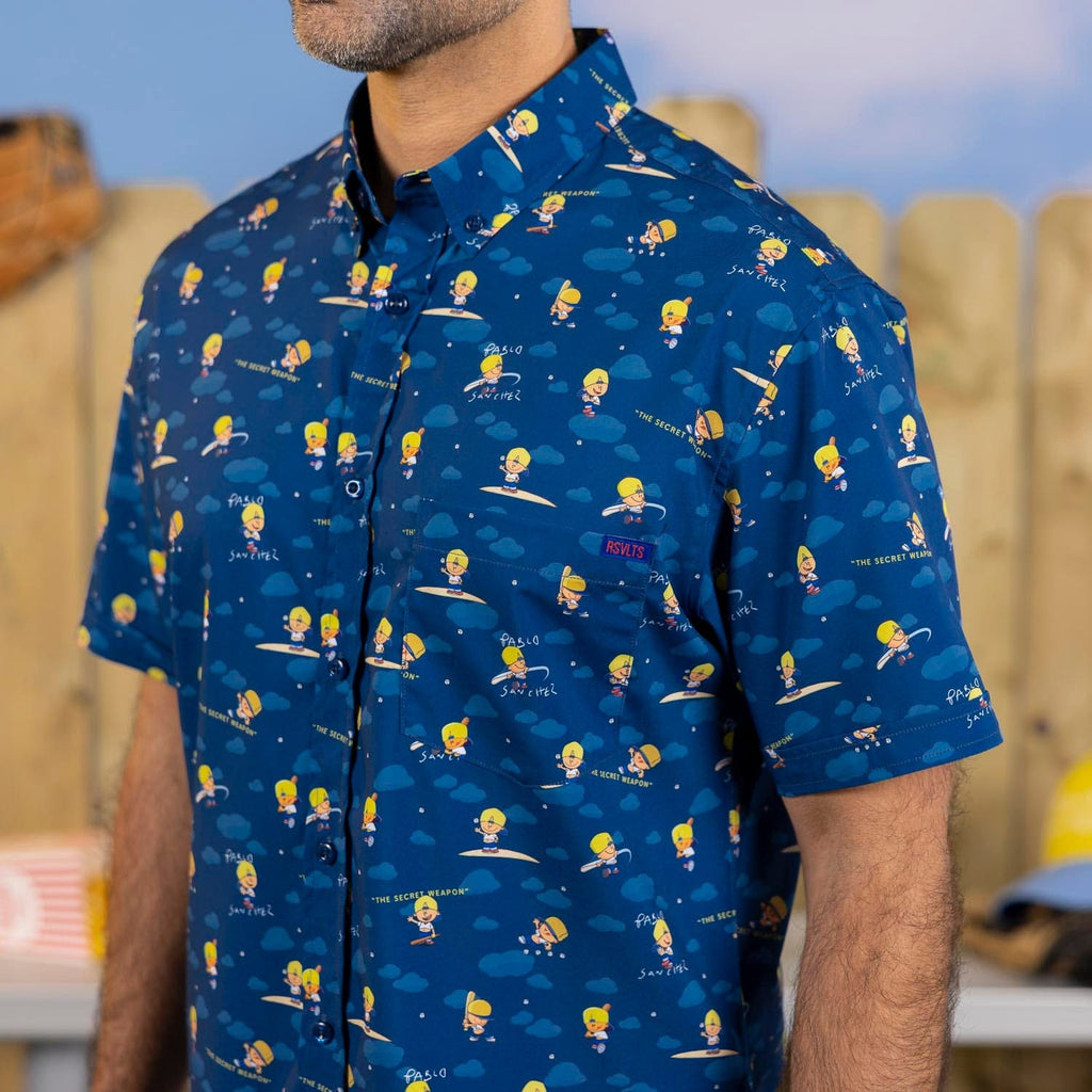 RSVLTS The Secret Weapon KUNUFLEX Short Sleeve Shirt in Blue — detail 5