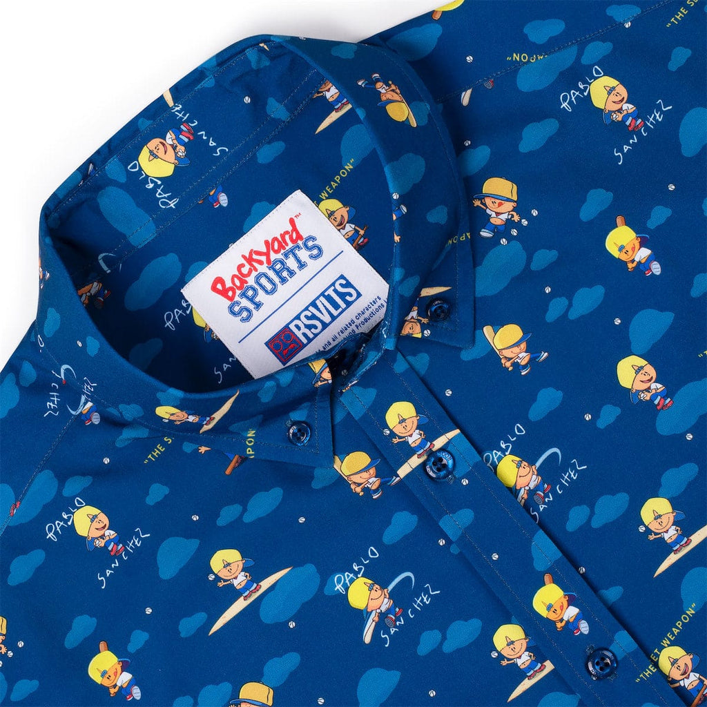 RSVLTS The Secret Weapon KUNUFLEX Short Sleeve Shirt in Blue — detail 7