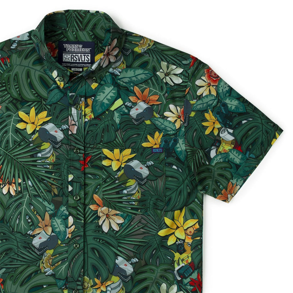 RSVLTS Trop & 'Lock KUNUFLEX Short Sleeve Shirt in Green — detail 5