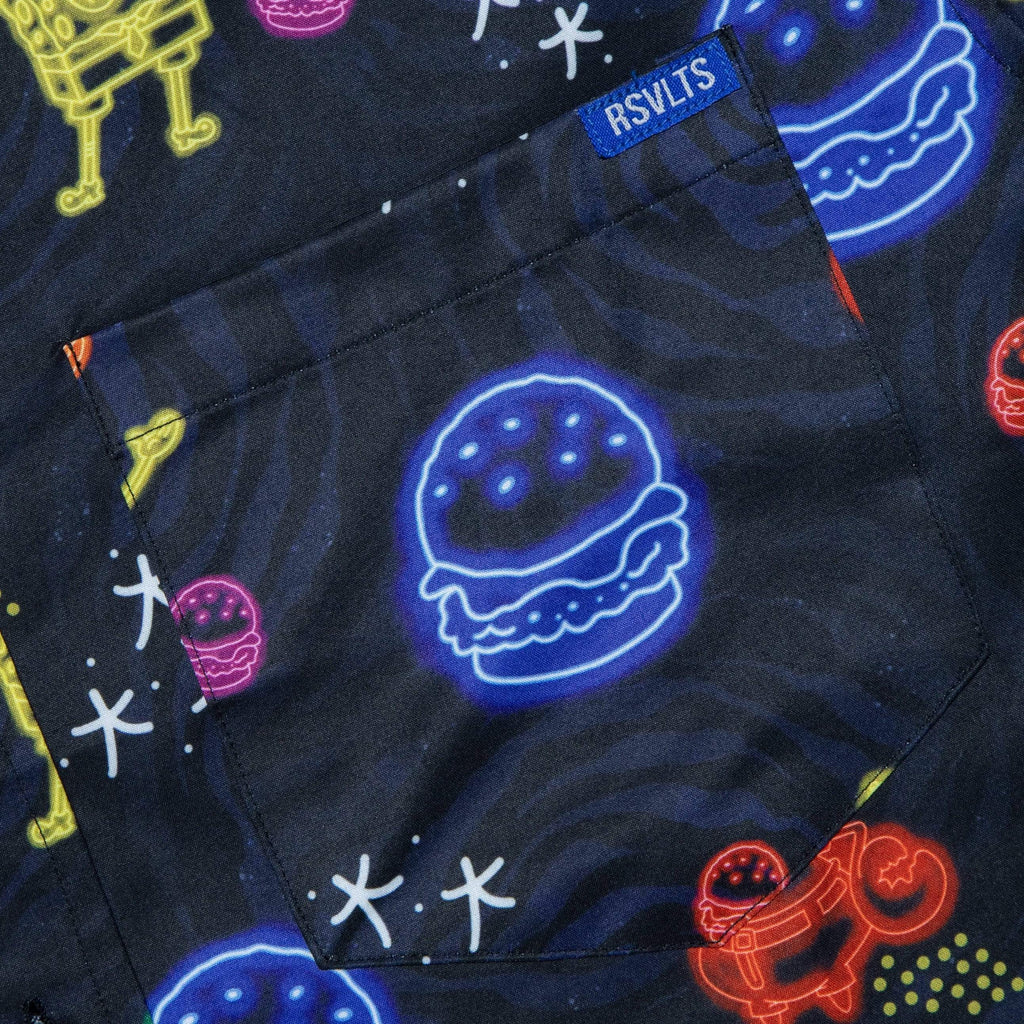 RSVLTS Pretty Patties KUNUFLEX Short Sleeve Shirt in Black — detail 7