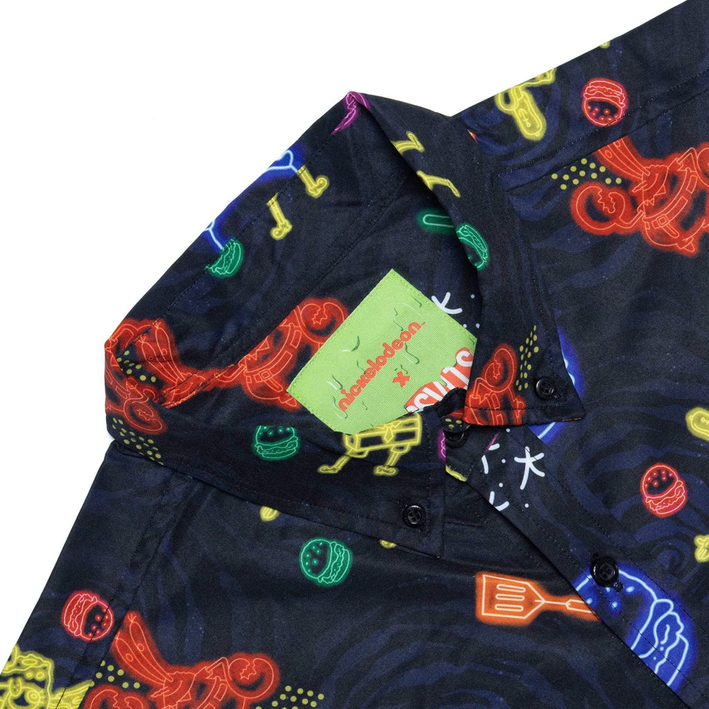 RSVLTS Pretty Patties KUNUFLEX Short Sleeve Shirt in Black — detail 6
