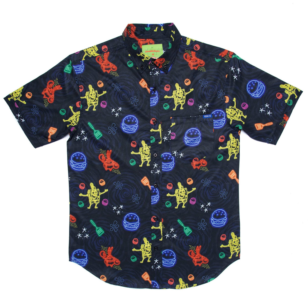 RSVLTS Pretty Patties KUNUFLEX Short Sleeve Shirt in Black — detail 3