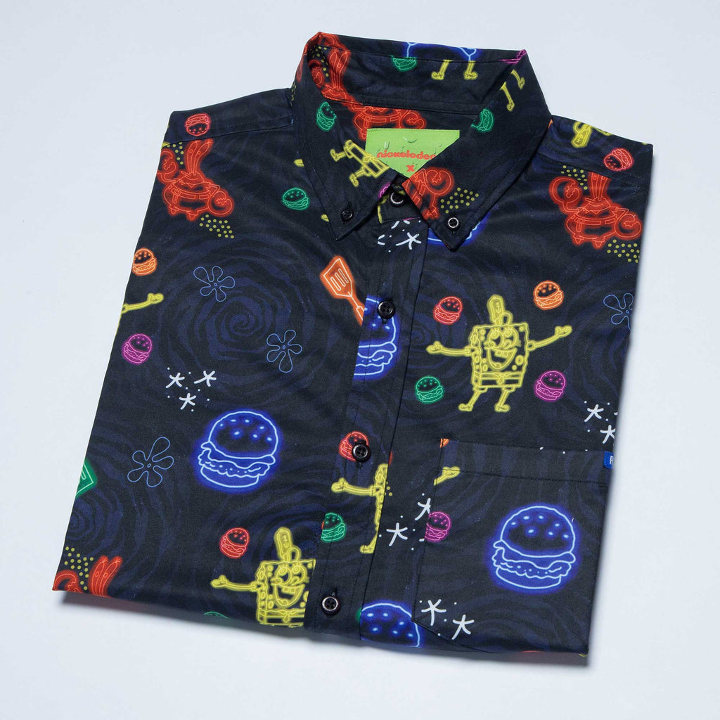 RSVLTS Pretty Patties KUNUFLEX Short Sleeve Shirt in Black — detail 5