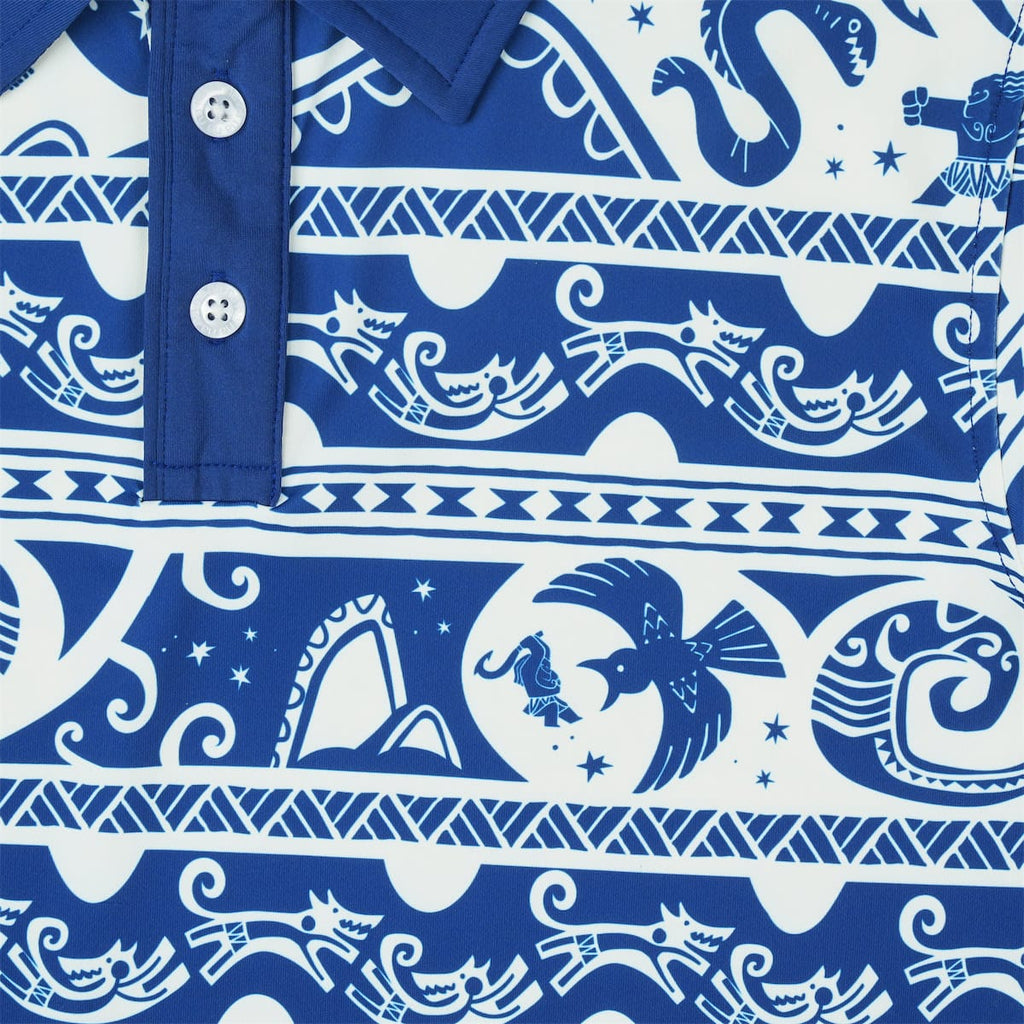 RSVLTS You’re Welcome Youth All-Day Polo in Blue — detail 4